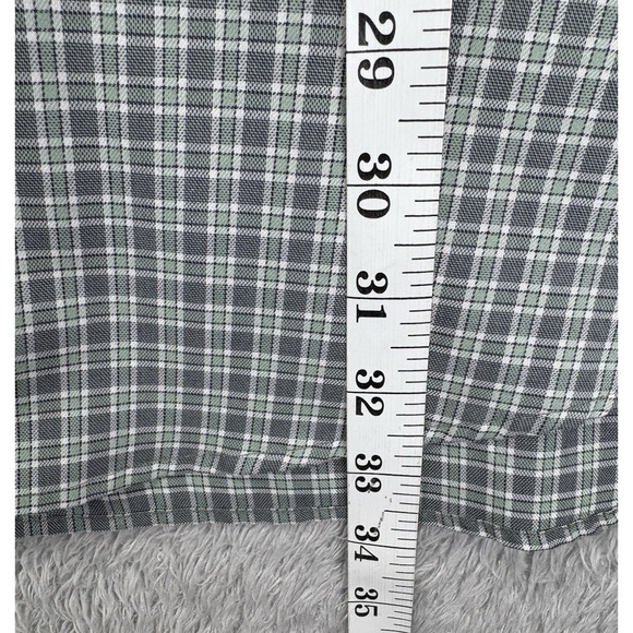 LL Bean Shirt Mens 2XL XXL Plaid Shirt Button Down Green Plaid Preppy Cotton - Picture 6 of 12